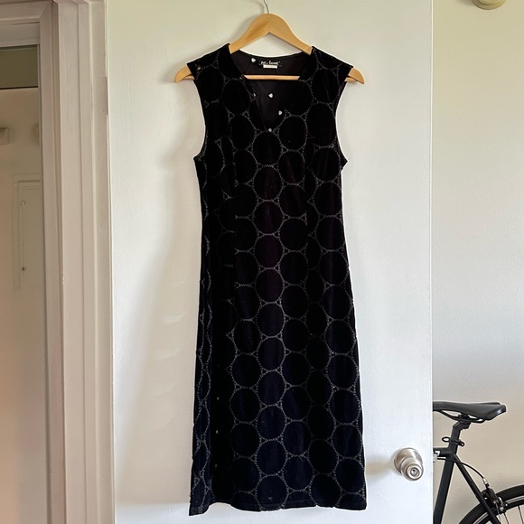 Vintage Dresses & Skirts - Vintage 90s Black Nc. Love Danielle Dahan Velour Mini Dress Size Medium EUC